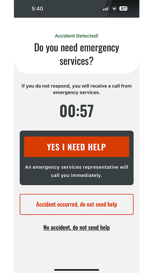 Riding App Emergency Help