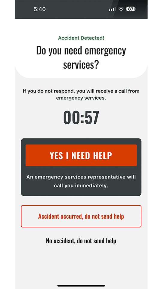 Riding App Emergency Help