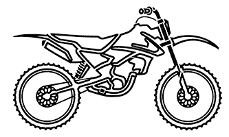 Off-road dirt bike motorcycle illustration.