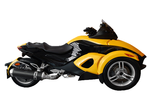 Yellow powersport trike.